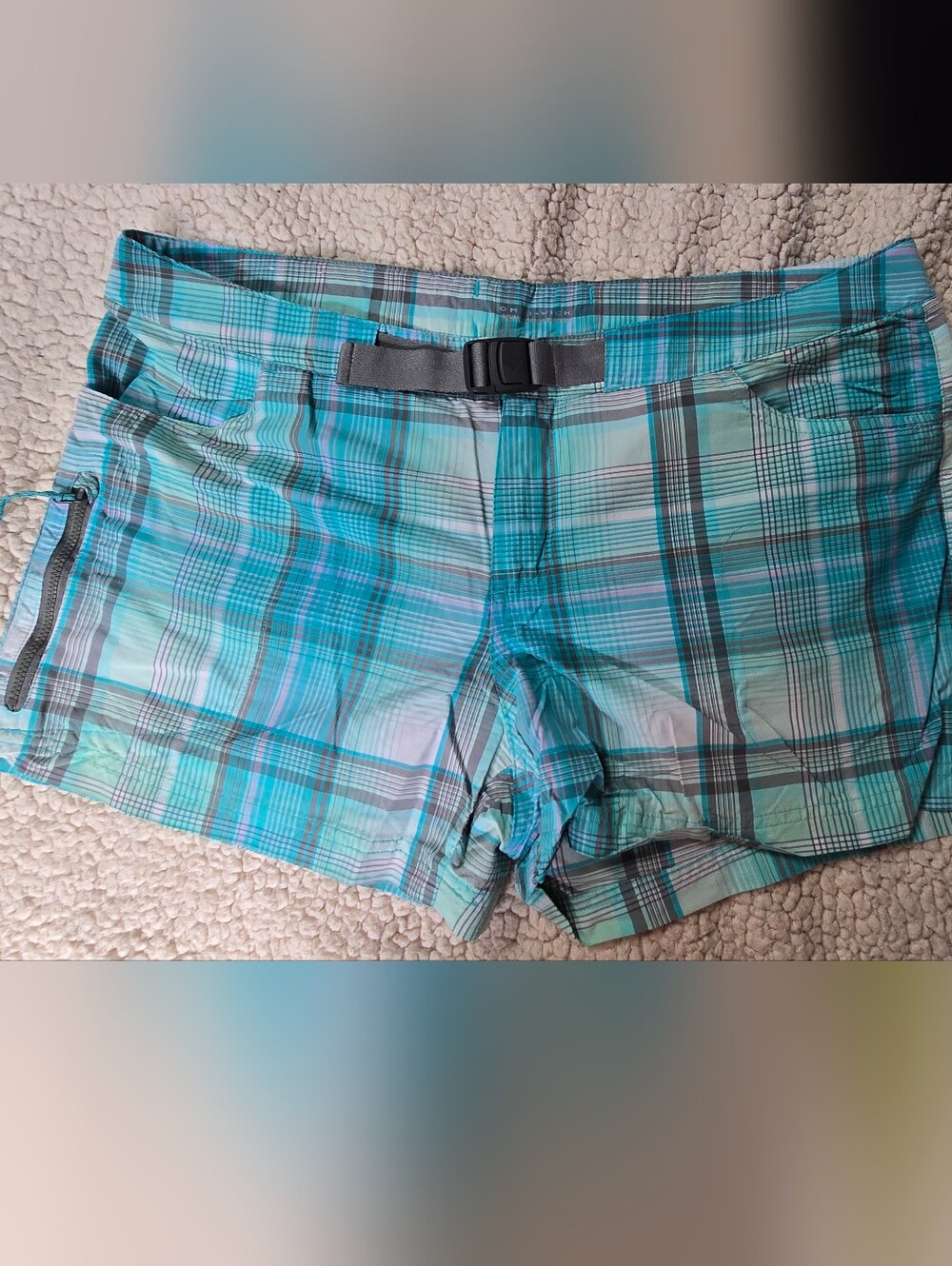 Columbia Women's Plaid Blue Swim/Fishing/Hiking Shorts